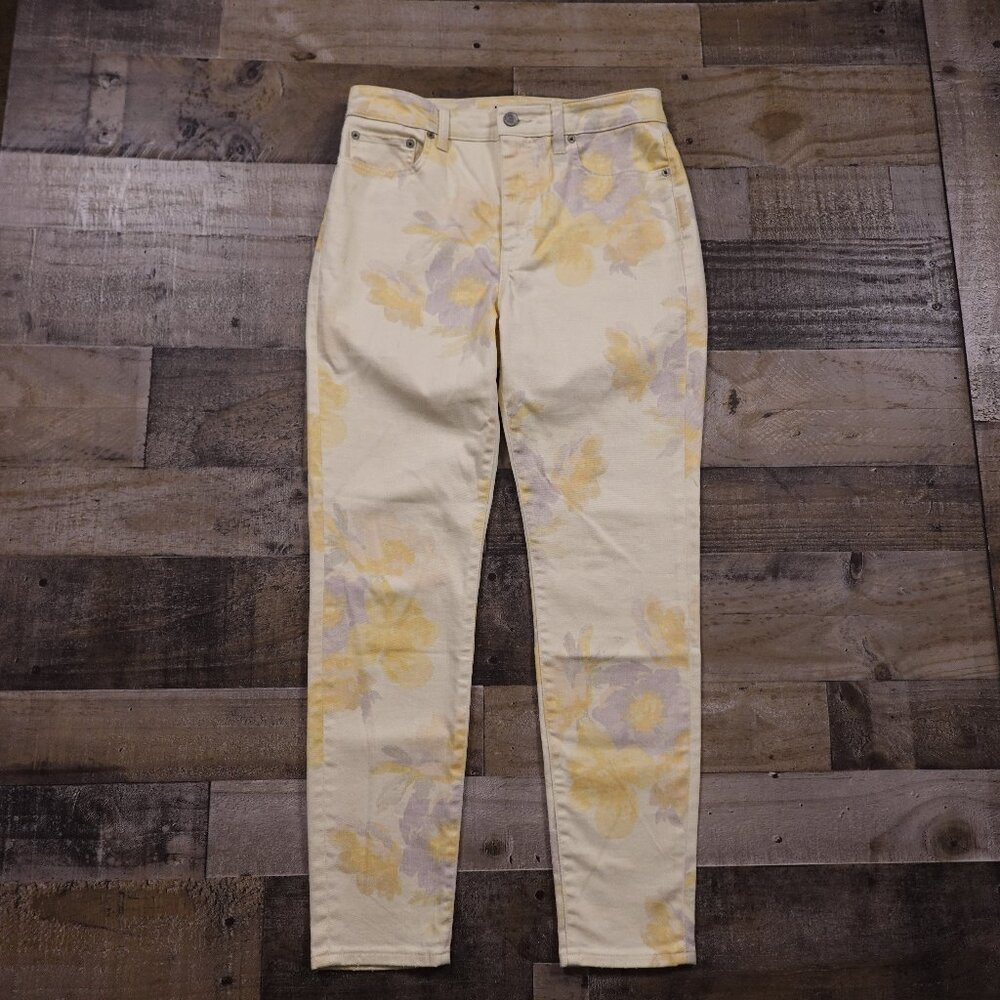 Lauren Ralph Lauren Floral High Rise Skinny Ankle Jean women's 6 black label